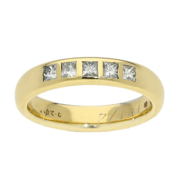 Ladies 18ct Yellow Gold Diamond Set Wedding Band - Size J