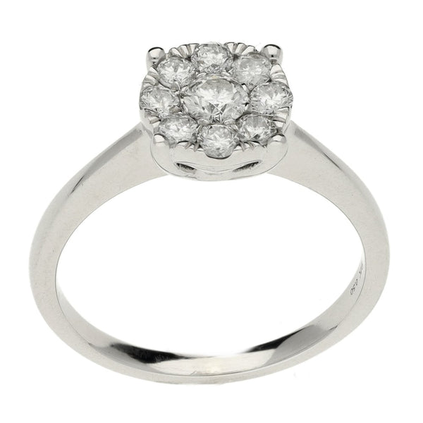 Ladies 9ct White Gold Diamond Cluster Ring - 0.50ct - Size N