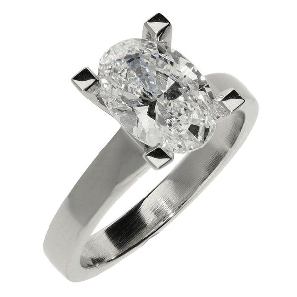 2.00ct Platinum Certified Oval Diamond Engagement Ring - D/VS2