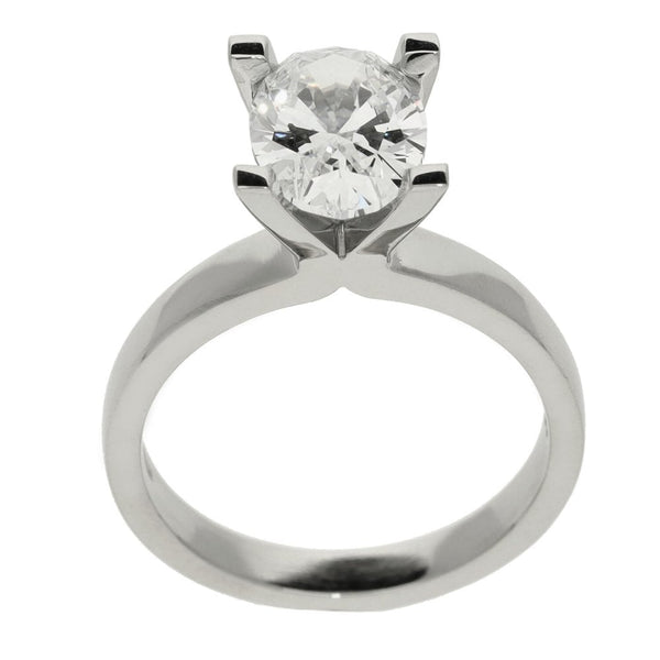 2.00ct Platinum Certified Oval Diamond Engagement Ring - D/VS2
