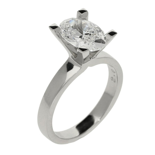 2.00ct Platinum Certified Oval Diamond Engagement Ring - D/VS2