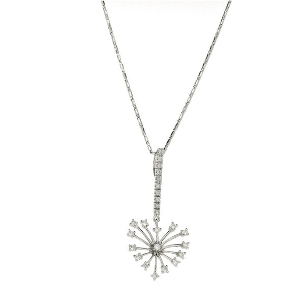 Ladies 9ct White Gold Diamond Set Pendant & 18" Chain - 0.25ct