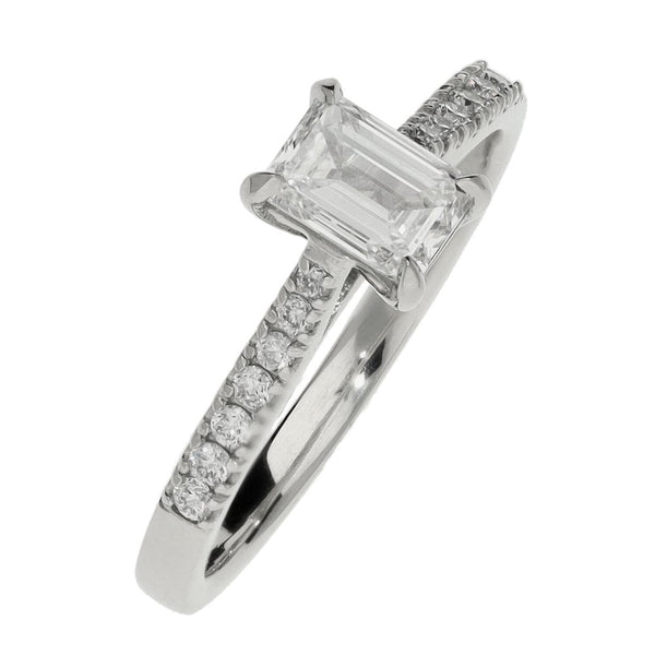 0.86ct Platinum Certified Diamond Engagement Ring - F/VS1