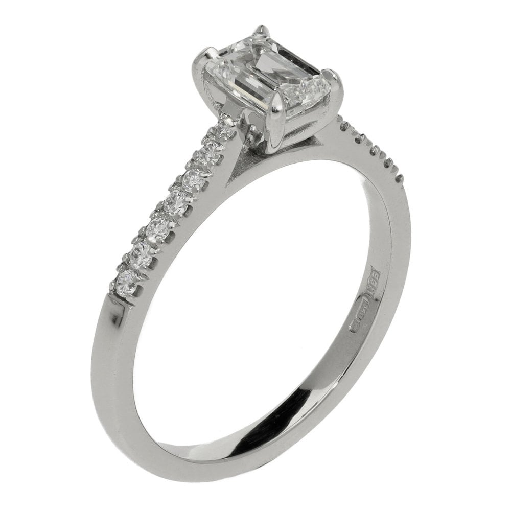 0.86ct Platinum Certified Diamond Engagement Ring - F/VS1