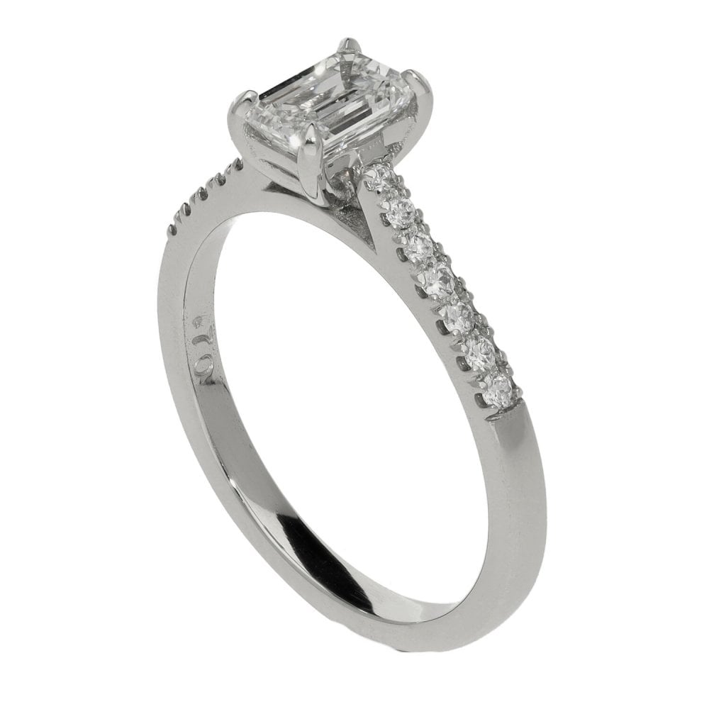 0.86ct Platinum Certified Diamond Engagement Ring - F/VS1