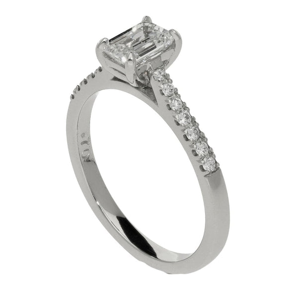 0.86ct Platinum Certified Diamond Engagement Ring - F/VS1