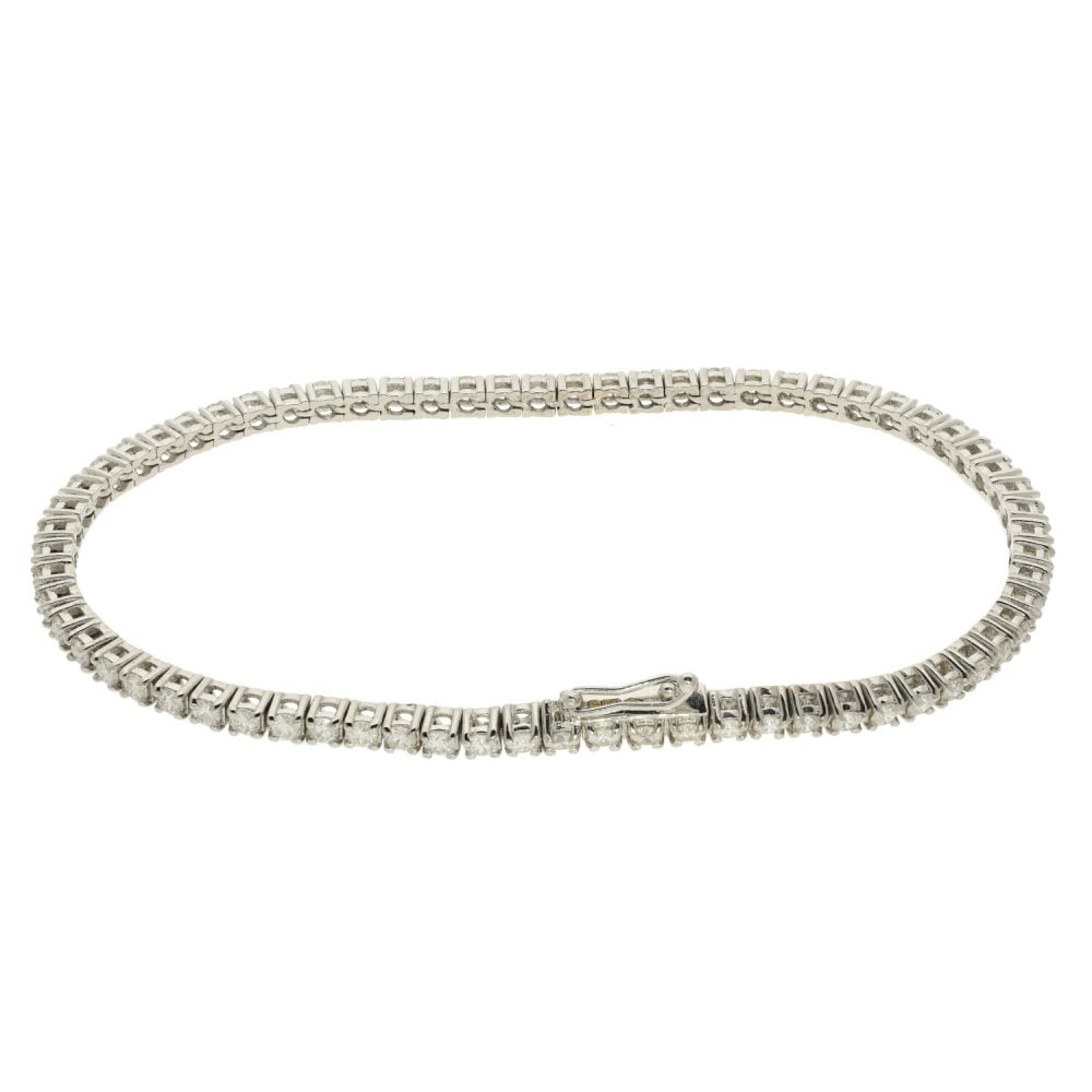 Ladies 18ct White Gold 2.57ct Diamond Tennis Bracelet