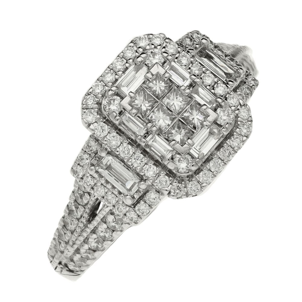 Ladies 18ct White Gold LOVE Diamond Ring - 0.95ct
