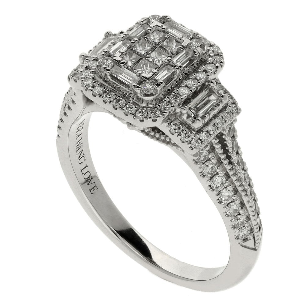 Ladies 18ct White Gold LOVE Diamond Ring - 0.95ct