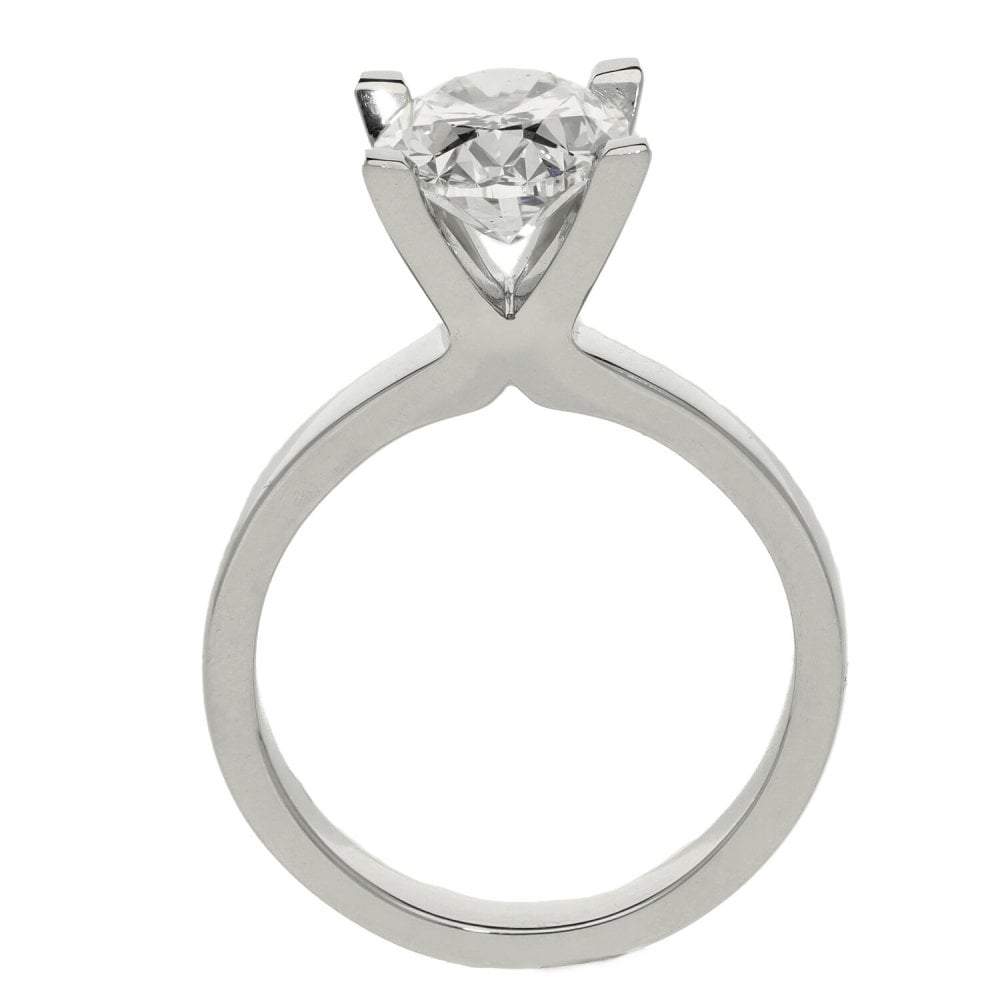 3.01ct Platinum Certified Oval Diamond Engagement Ring - F/SI1