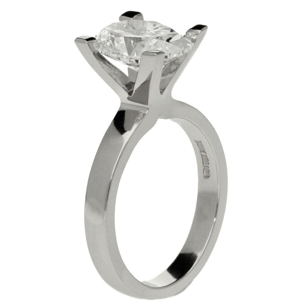 3.01ct Platinum Certified Oval Diamond Engagement Ring - F/SI1