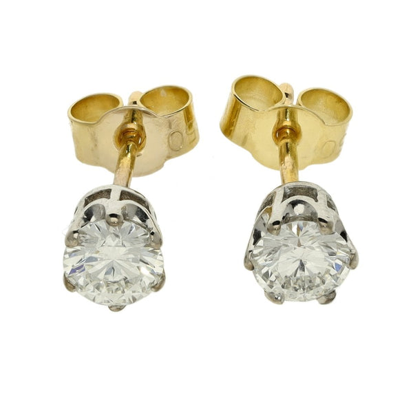 Ladies 18ct Yellow Gold Diamond Stud Earrings - 0.74ct
