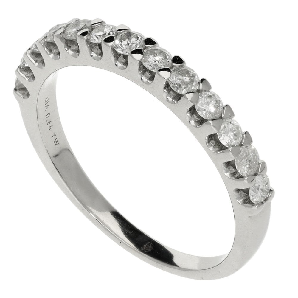 Ladies 9ct White Gold Diamond Set Eternity Ring - 0.66ct