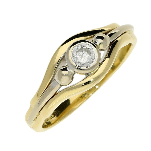 Ladies 18ct Yellow Gold Diamond Solitaire Ring - Size I