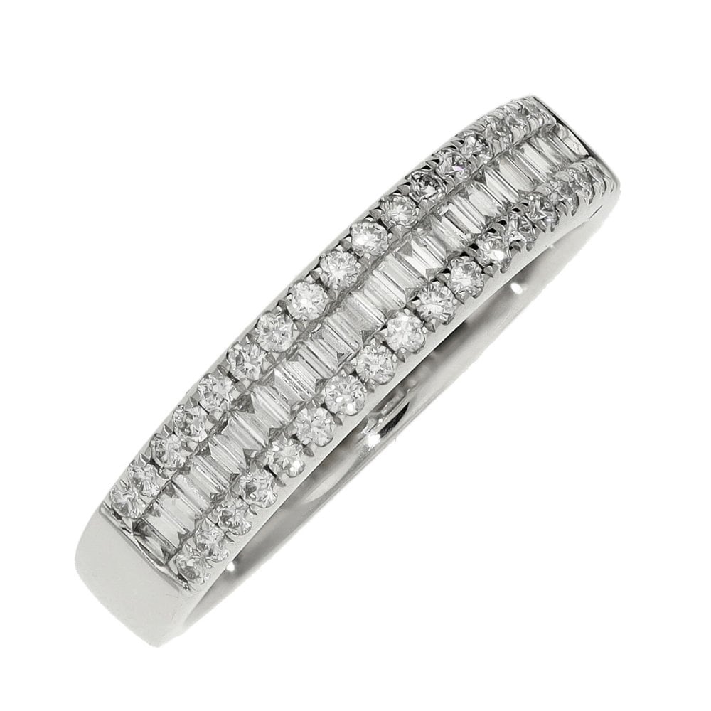 Ladies 18ct White Gold Half Eternity Diamond Ring - 0.42ct