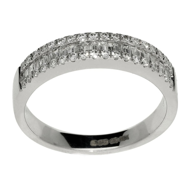 Ladies 18ct White Gold Half Eternity Diamond Ring - 0.42ct