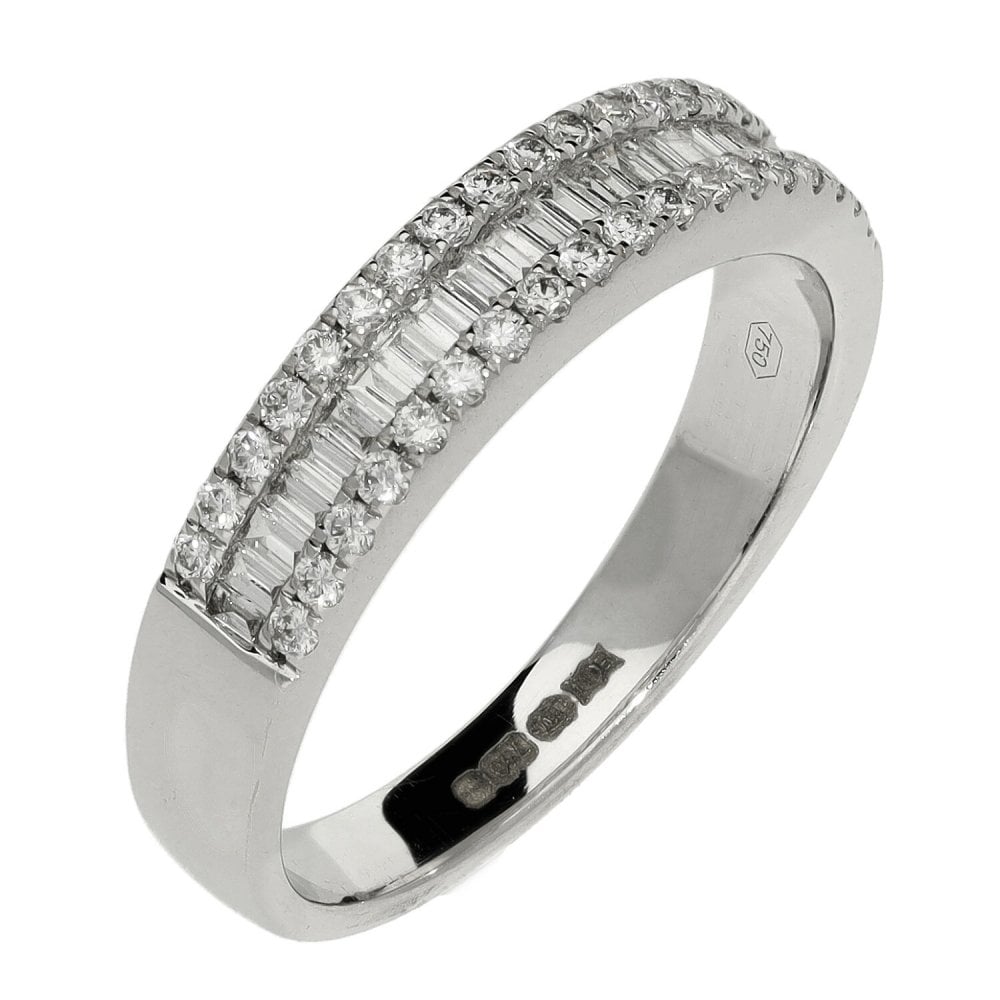 Ladies 18ct White Gold Half Eternity Diamond Ring - 0.42ct
