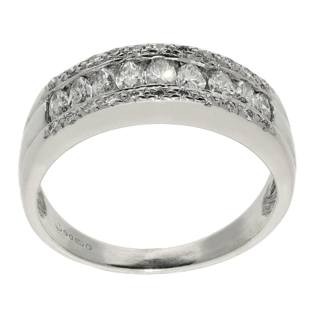 Ladies 18ct White Gold Diamond Half Eternity Ring - 0.50ct
