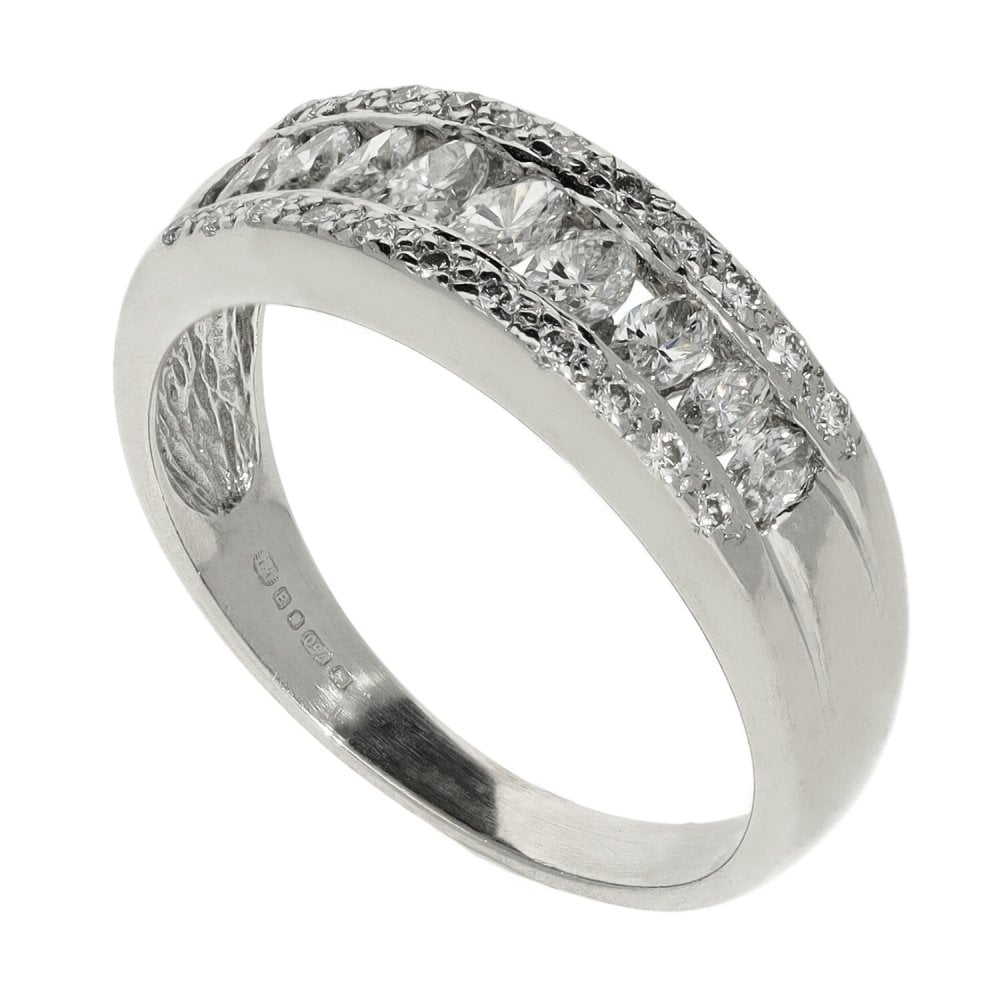 Ladies 18ct White Gold Diamond Half Eternity Ring - 0.50ct