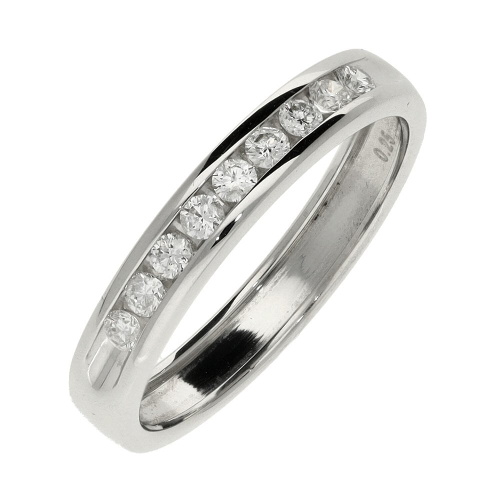 Ladies 18ct White Gold Half Eternity Diamond Ring - 0.25ct