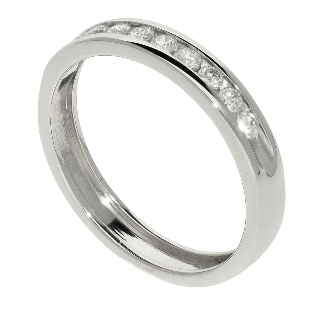 Ladies 18ct White Gold Half Eternity Diamond Ring - 0.25ct