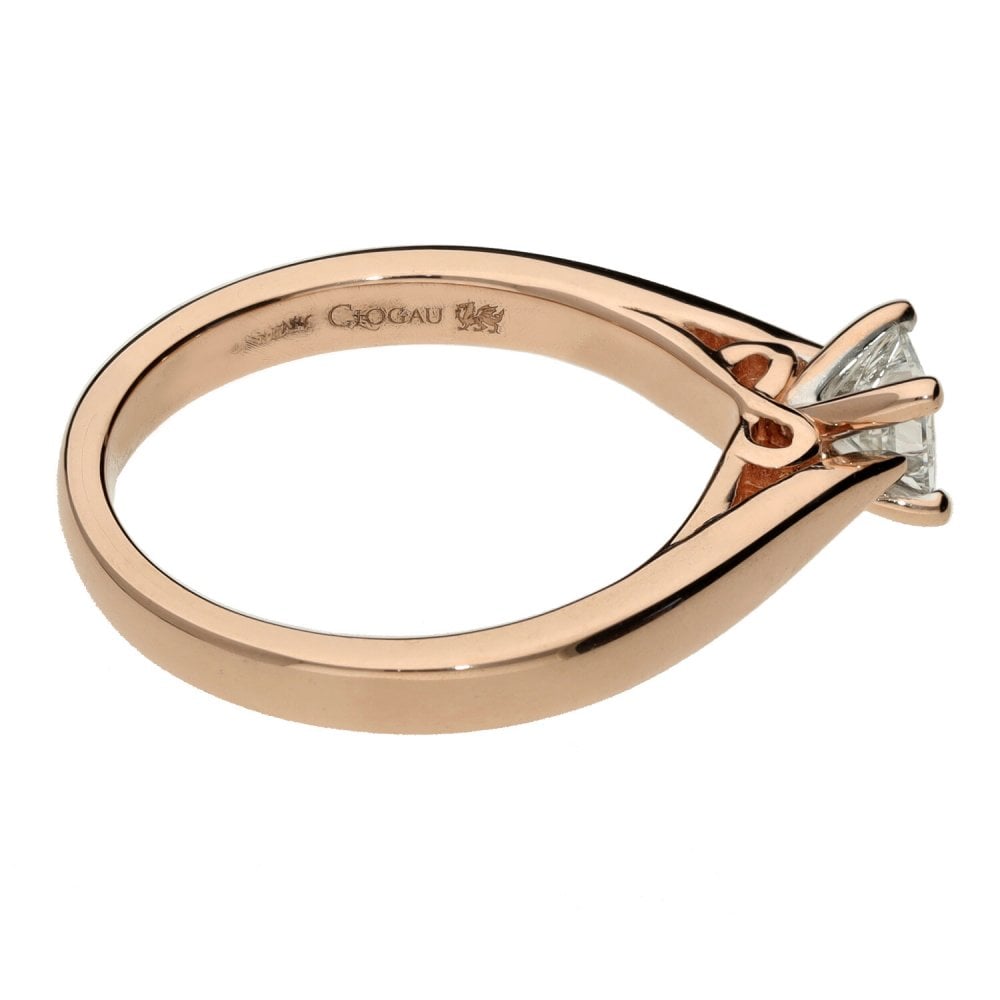 Clogau - 9ct Rose Gold 0.30ct Princess Cut Diamond Ring - D/VS1