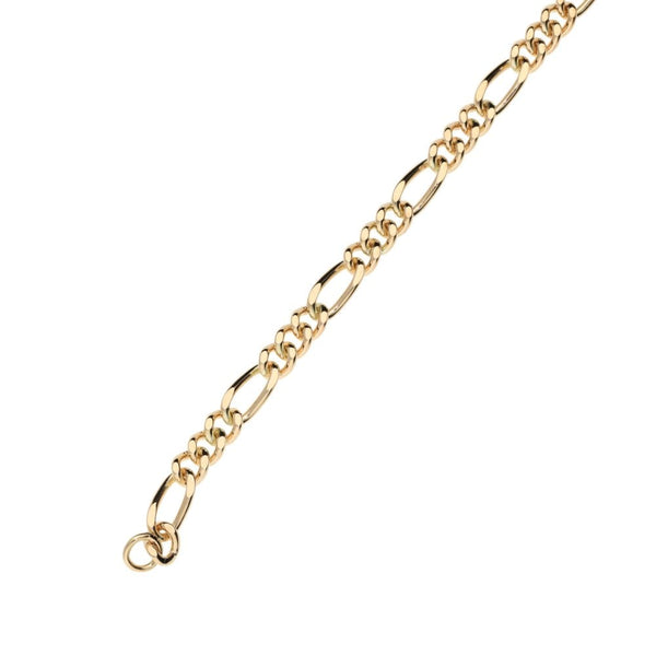 Ladies 9ct Rose Gold 7" Figaro Bracelet - 8.2g