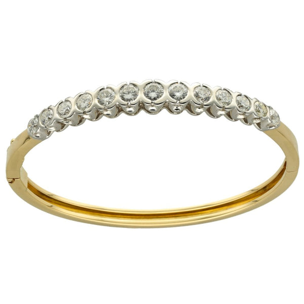 Ladies 18ct Yellow Gold Diamond Set Bangle  - 3.50ct