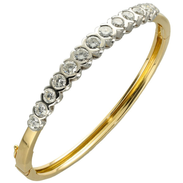 Ladies 18ct Yellow Gold Diamond Set Bangle  - 3.50ct