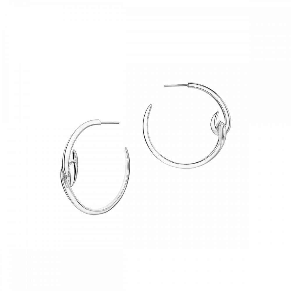 Hook Hoop Earrings - Silver