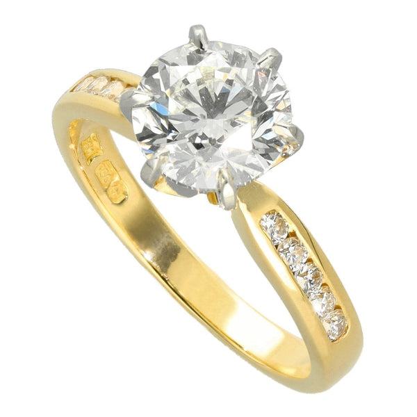 2.20ct 18ct Yellow Gold Certified Diamond Engagement Ring G/SI2