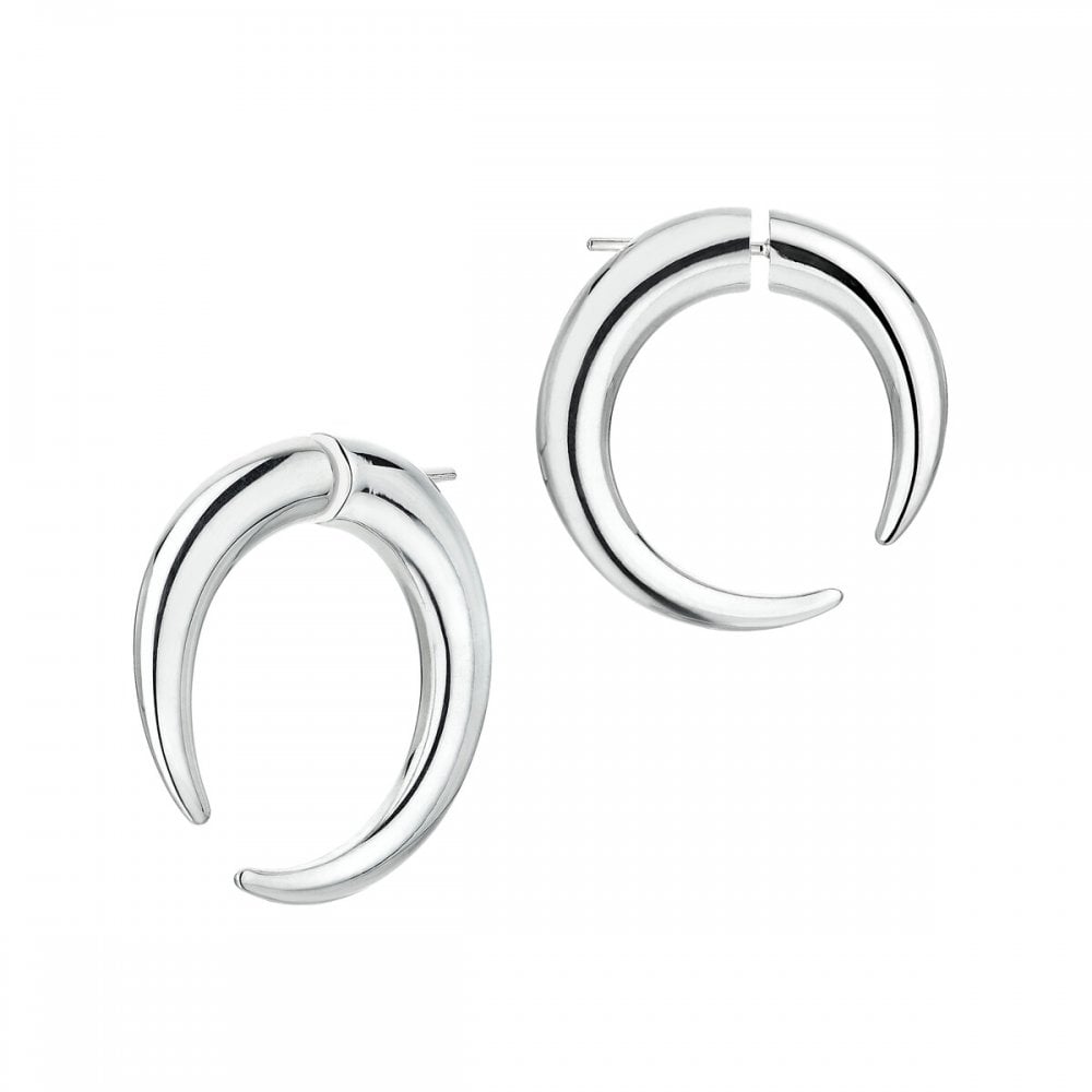 Talon Large Hoop Earrings - Silver