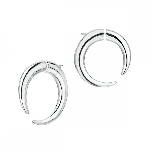 Talon Large Hoop Earrings - Silver