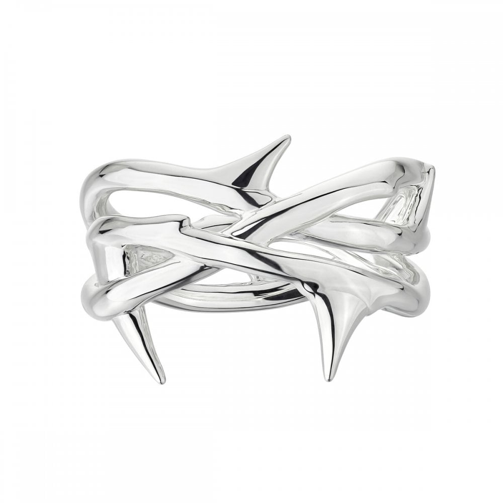 Rose Thorn Triple Band Ring - Silver