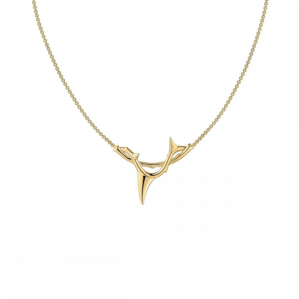Rose Thorn Branch Pendant - Yellow Gold Vermeil