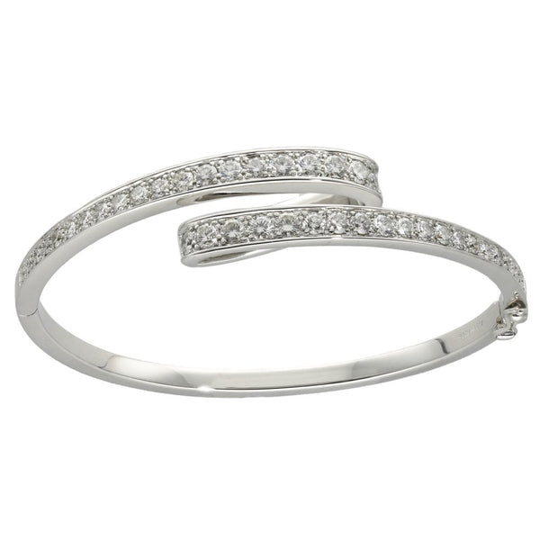 Ladies 18ct White Gold Diamond Set Bangle - 2.86ct