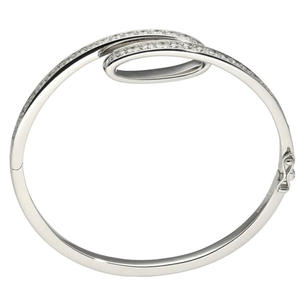 Ladies 18ct White Gold Diamond Set Bangle - 2.86ct