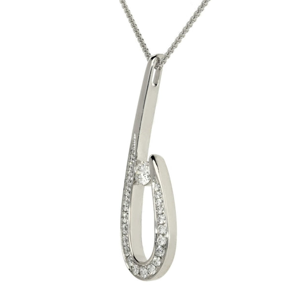 Ladies 18ct White Gold You're The One Diamond Pendant Set