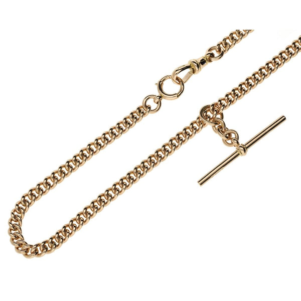 Ladies 9ct Rose Gold 7" Double Albert Bracelet - 29.0g