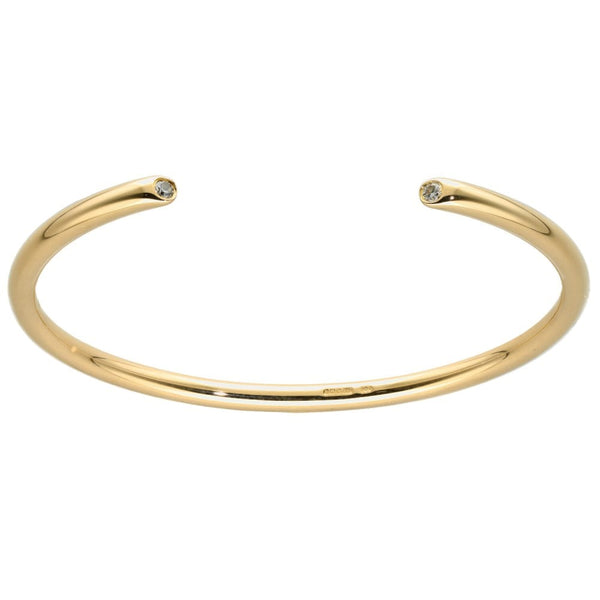 Ladies 18ct Yellow Gold Diamond Set Torque Bangle