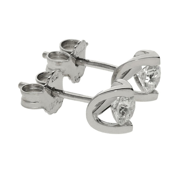 Ladies 18ct White Gold Diamond Stud Earrings - 0.46ct
