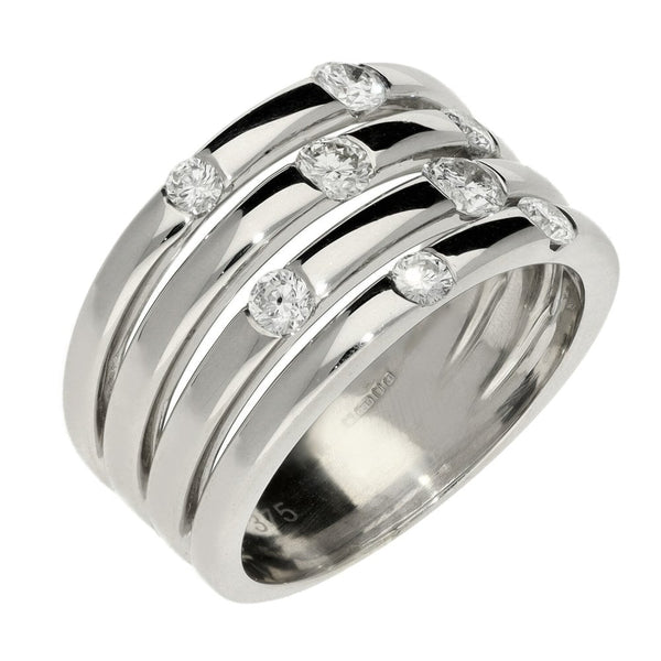 Ladies 9ct White Gold 0.75ct Diamond Scatter Five Strand Ring