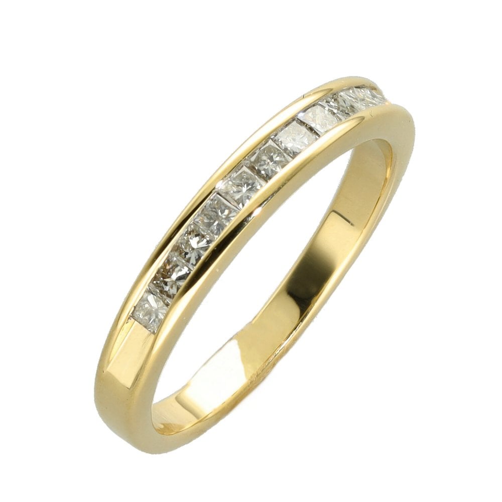 Ladies 18ct Yellow Gold Diamond Half Eternity Ring - 0.33ct