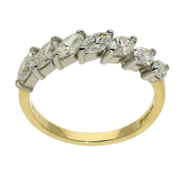 Ladies 18ct Yellow Gold Marquise Diamond Eternity Ring - 0.91ct