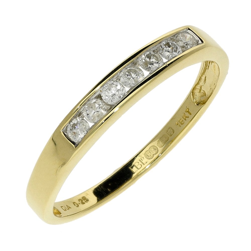 Ladies 18ct Yellow Gold Diamond Set Half Eternity - 0.25ct