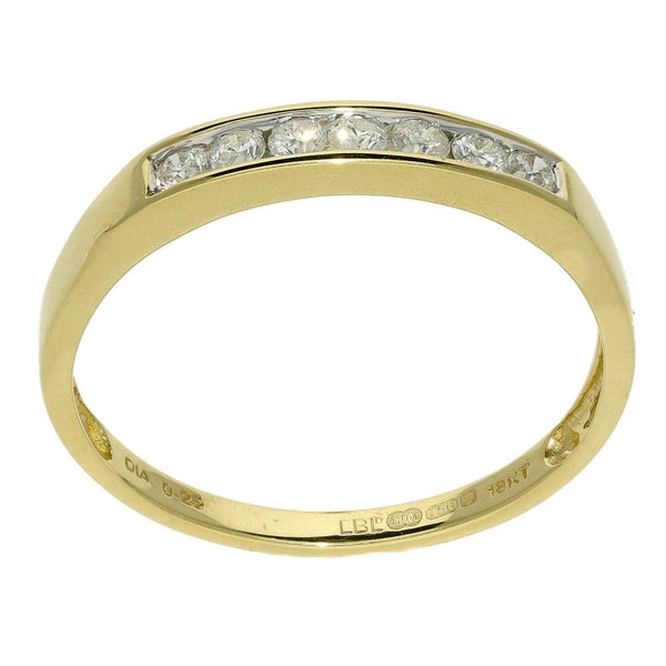 Ladies 18ct Yellow Gold Diamond Set Half Eternity - 0.25ct