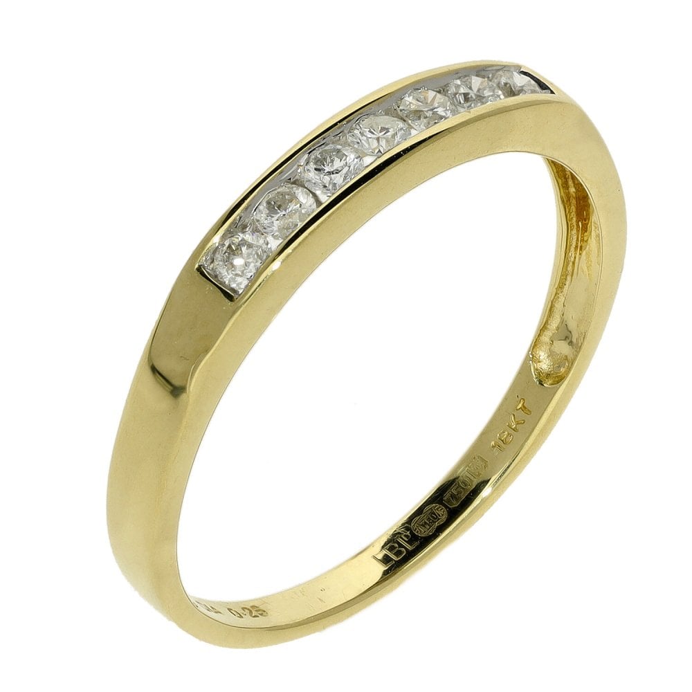 Ladies 18ct Yellow Gold Diamond Set Half Eternity - 0.25ct