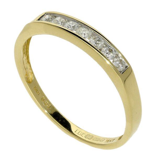 Ladies 18ct Yellow Gold Diamond Set Half Eternity - 0.25ct