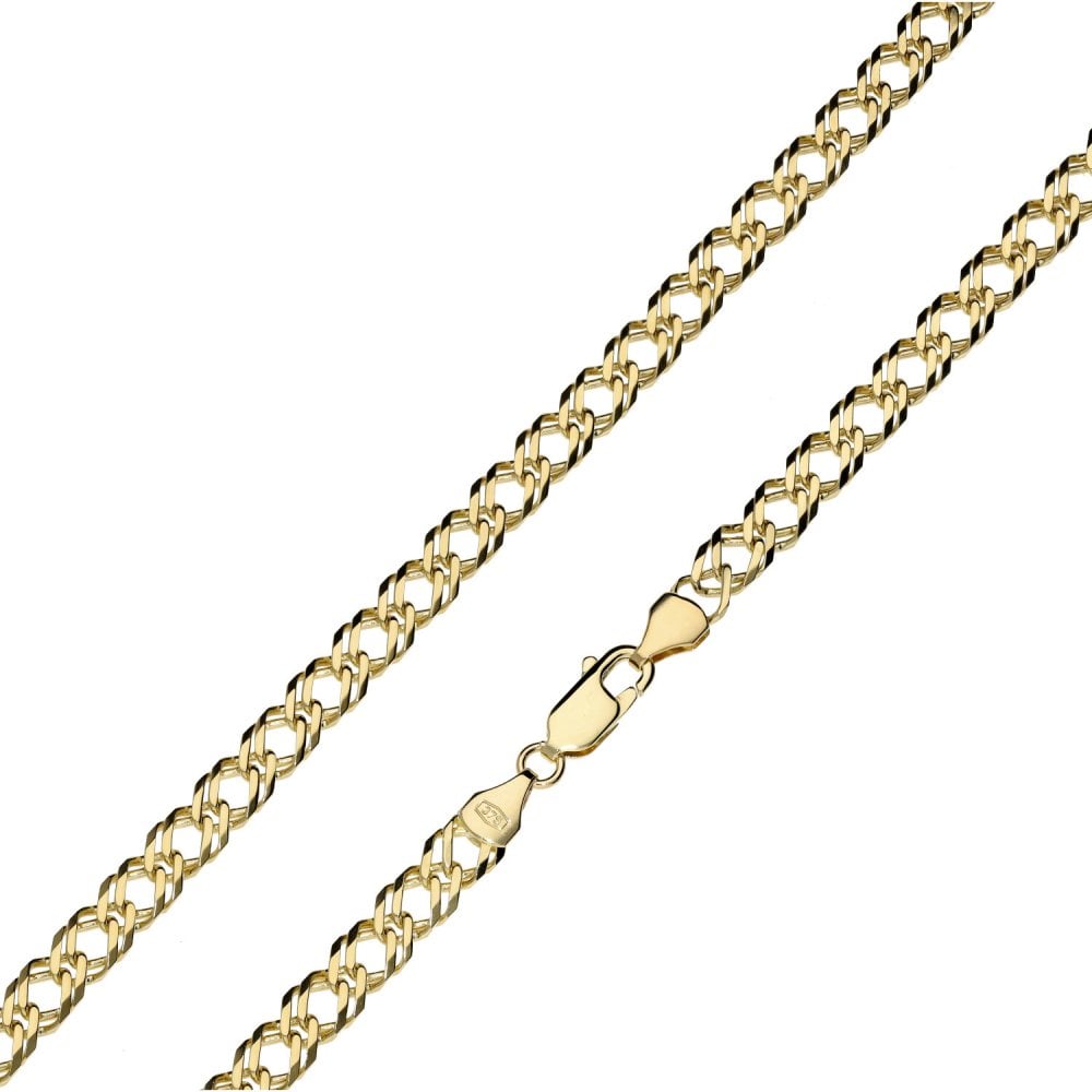 Ladies 9ct Yellow Gold 24" Double Curb Chain - 16.6g