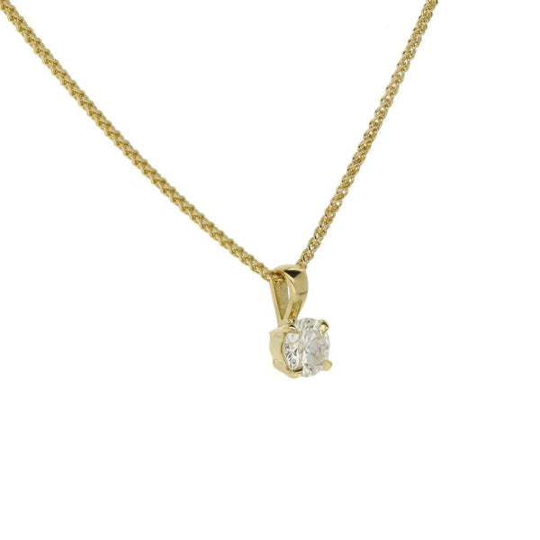 Ladies 9ct Yellow Gold 0.44ct Diamond Set Pendant & 18" Chain